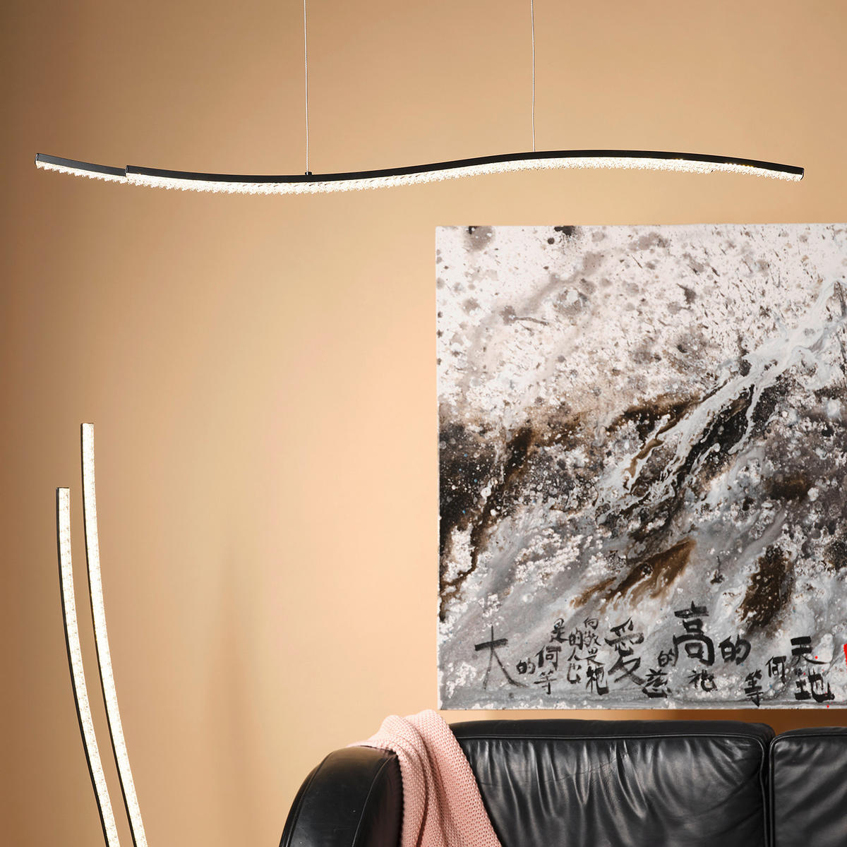 LED-HÄNGELEUCHTE 100/3/110 cm  - Klar/Graphitfarben, Design, Glas/Metall (100/3/110cm)