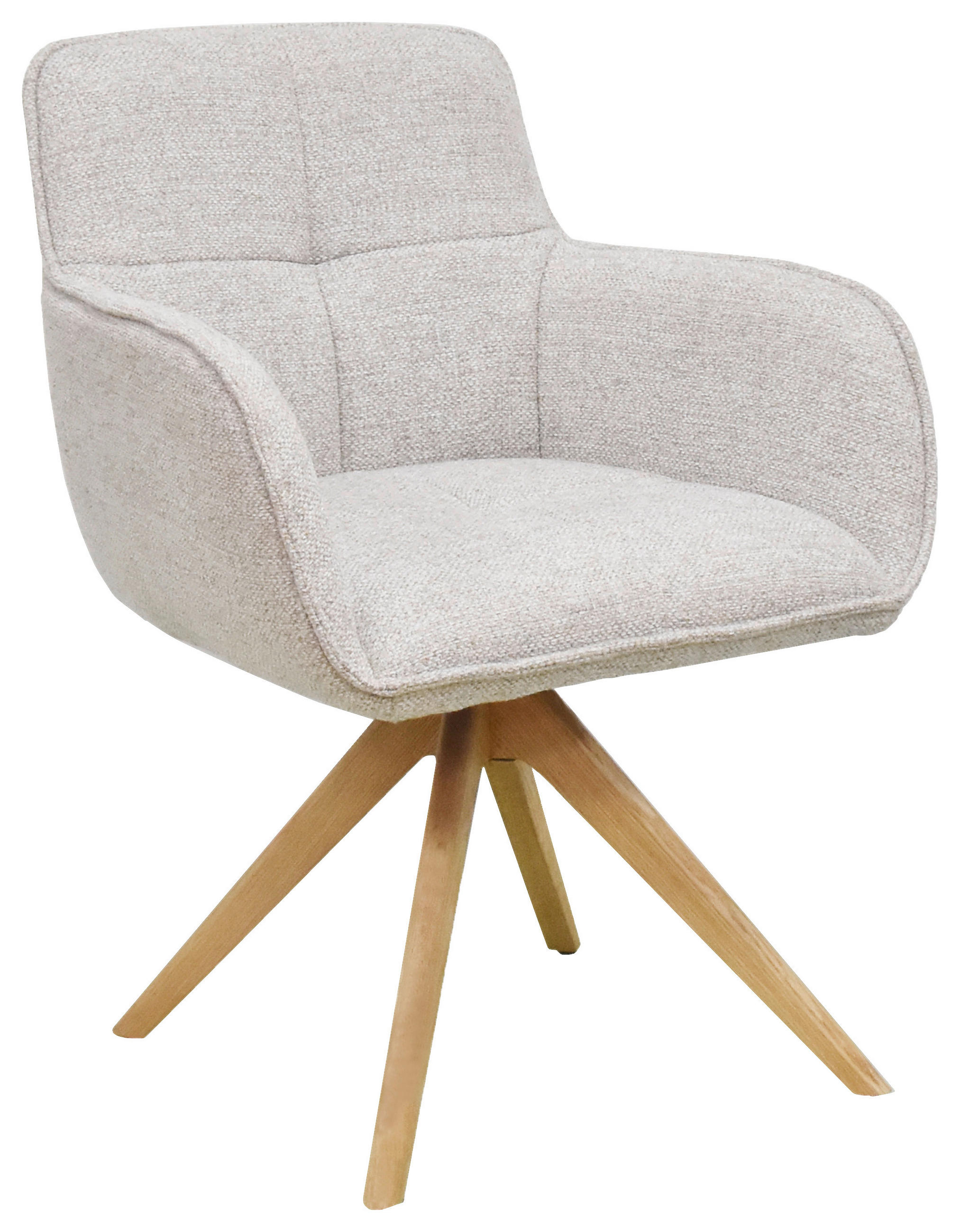 ARMLEHNSTUHL  in Mikrofaser  - Eichefarben/Beige, Design, Holz/Textil (61/87,5/61cm) - Novel