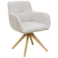 ARMLEHNSTUHL  in Mikrofaser  - Eichefarben/Beige, Design, Holz/Textil (61/87,5/61cm) - Novel