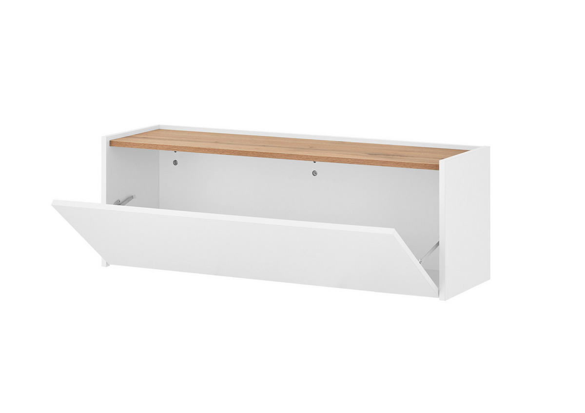 HÄNGESCHUHSCHRANK Weiß, Eiche Wotan  - Eiche Wotan/Weiß, Design, Holzwerkstoff (100/35/30cm) - Modante