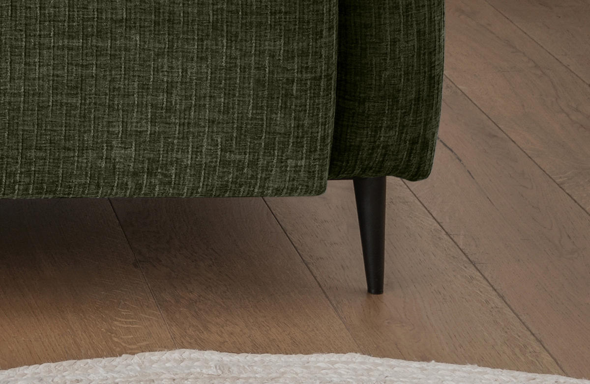 3-SITZER-SOFA in Mikrofaser Olivgrün  - Schwarz/Olivgrün, Modern, Textil/Metall (180/76/90cm) - Livetastic