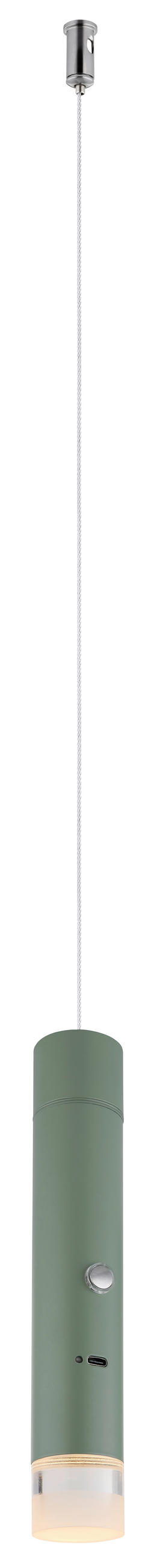 LED-HÄNGELEUCHTE PELO 38/120 cm   - Klar/Hellgrün, Design, Kunststoff/Metall (38/120cm) - Globo