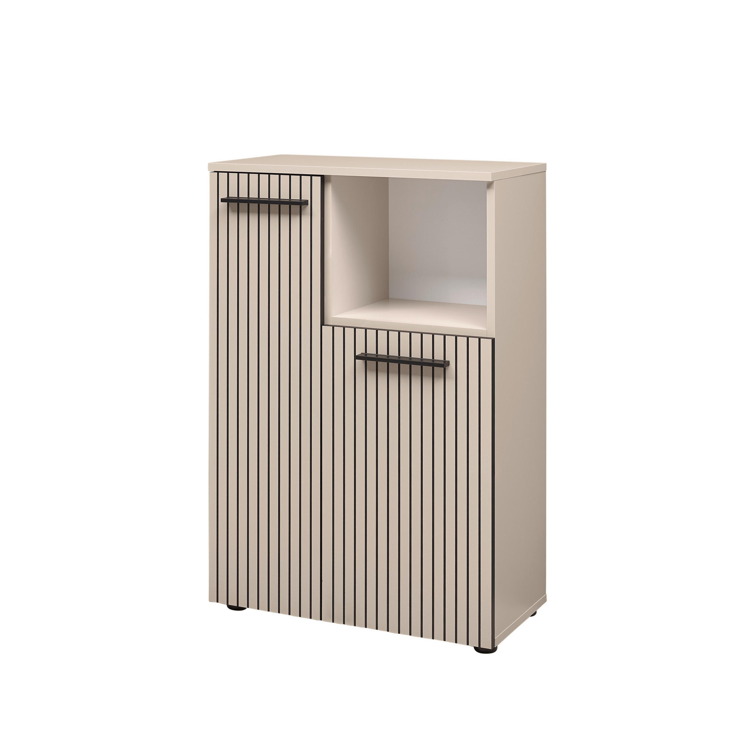 MIDISCHRANK 60/89/30 cm  - Kaschmir/Schwarz, Trend, Holzwerkstoff/Kunststoff (60/89/30cm) - MID.YOU