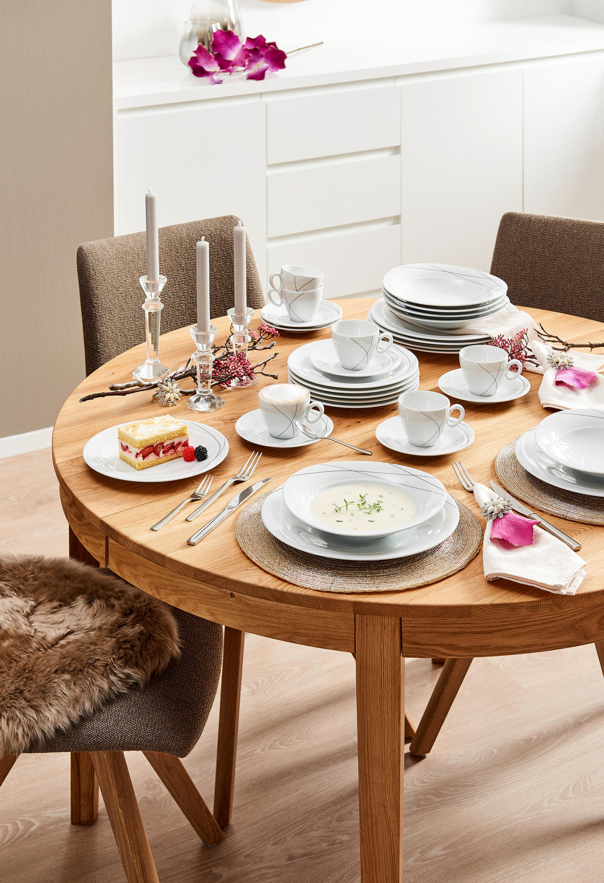 KOMBINOVANÝ SERVIS, 30-dielne, porcelán - biela, Konventionell, keramika - Seltmann Weiden