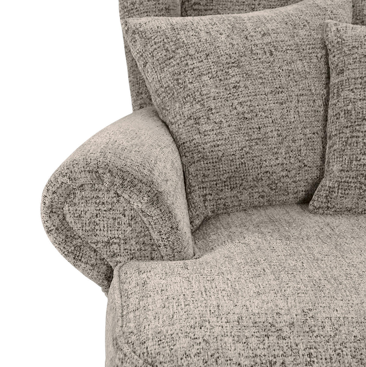XXL-SESSEL in Chenille Graubraun  - Graubraun/Schwarz, Romantik / Landhaus, Textil/Metall (125/102/137cm) - Landscape