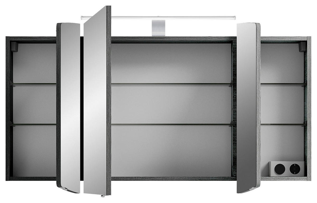 SPIEGELSCHRANK 120/67/17 cm  - Chromfarben/Graphitfarben, KONVENTIONELL, Glas/Holzwerkstoff (120/67/17cm) - Pelipal