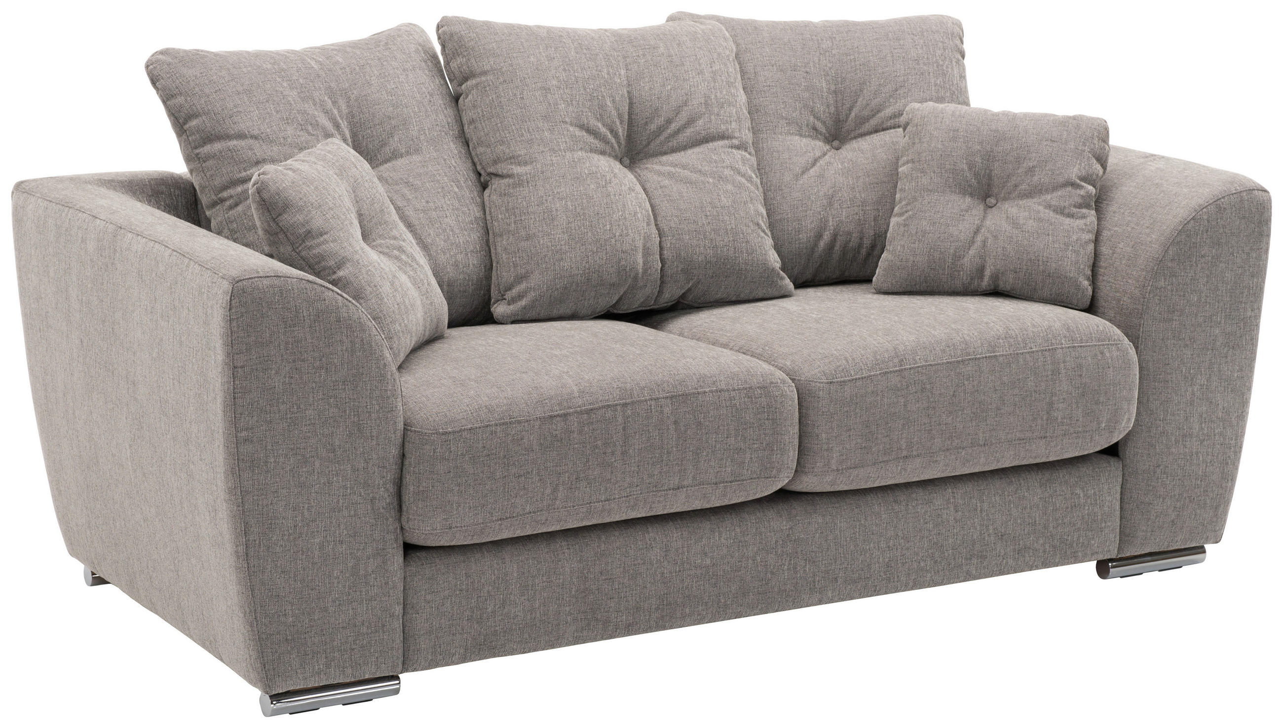 SOFFA i grå  - kromfärg/grå, Modern, metall/textil (197/91/97cm) - Welnova