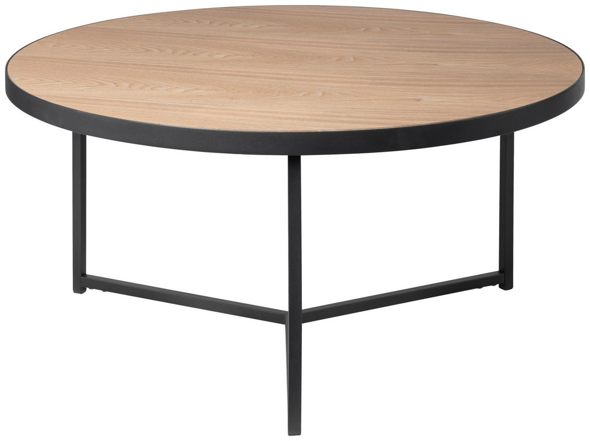 KONFERENČNÍ STOLEK, černá, barvy jasanu, dřevo, kov, kompozitní dřevo, 80/80/40 cm - černá/barvy jasanu, Design, kov/dřevo (80/80/40cm) - MID.YOU