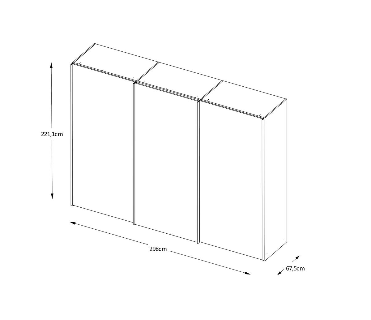 SCHWEBETÜRENSCHRANK in Sandfarben  - Sandfarben/Alufarben, Design, Holzwerkstoff/Metall (298/222/68cm) - Moderano