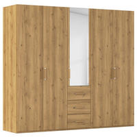 DREHTÜRENSCHRANK 251/223/60 cm 5-türig Eichefarben  - Eichefarben, Design, Glas/Holzwerkstoff (251/223/60cm) - Novel