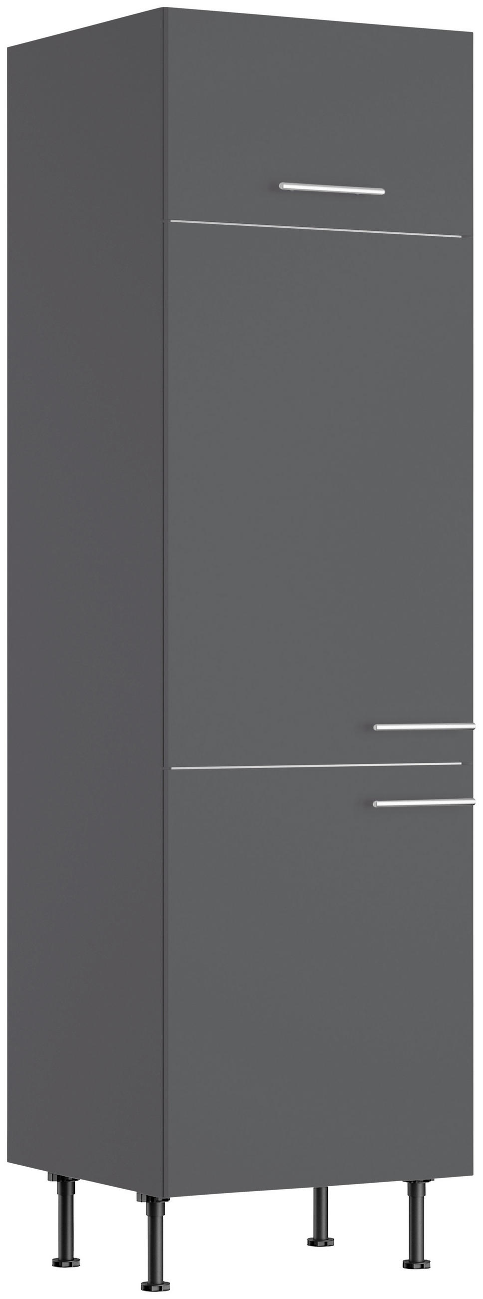 KÜCHENBLOCK 270 cm   in Anthrazit  - Edelstahlfarben/Eichefarben, Basics, Holzwerkstoff/Metall (270cm) - Optifit