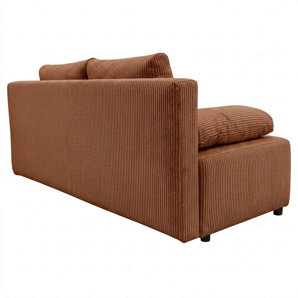 SCHLAFSOFA MILKY Cord Hellrot  inkl. Rückenkissen, Armlehnenkissen, Bettkasten  - Hellrot/Schwarz, Design, Kunststoff/Textil (206/87/88cm) - MID.YOU