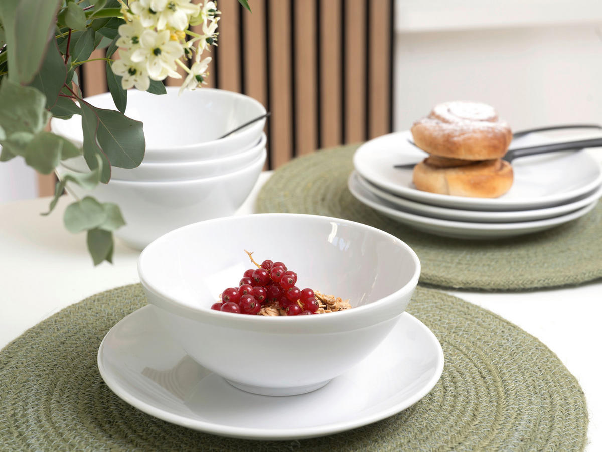 TAFELSERVICE Weiß Bistrot 12-teilig  - Weiß, Basics, Keramik - Creatable