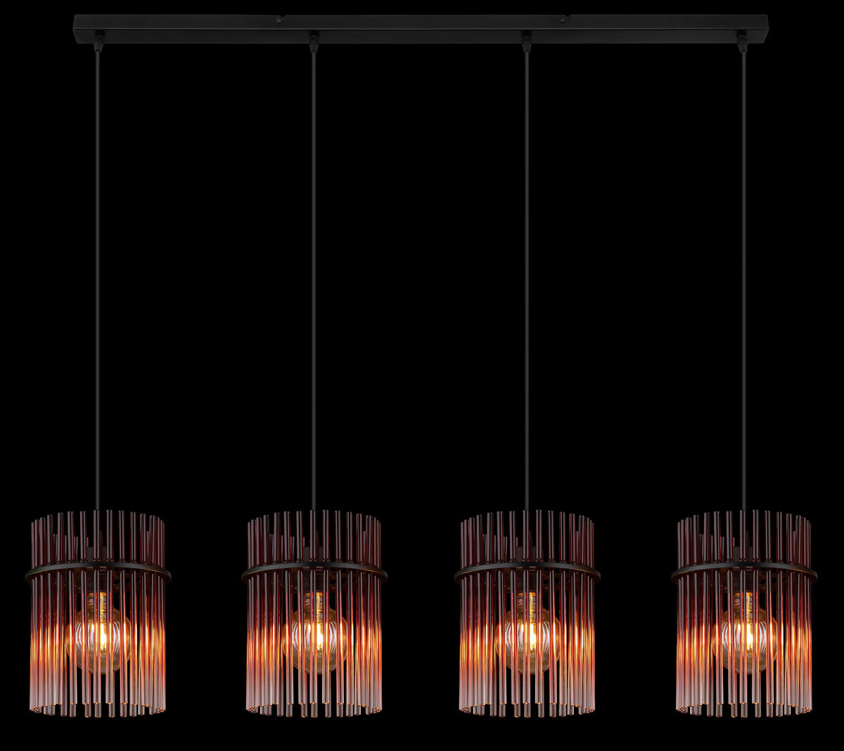 HÄNGELEUCHTE 110/20/140 cm  - Klar/Brombeere, LIFESTYLE, Glas/Kunststoff (110/20/140cm) - Globo