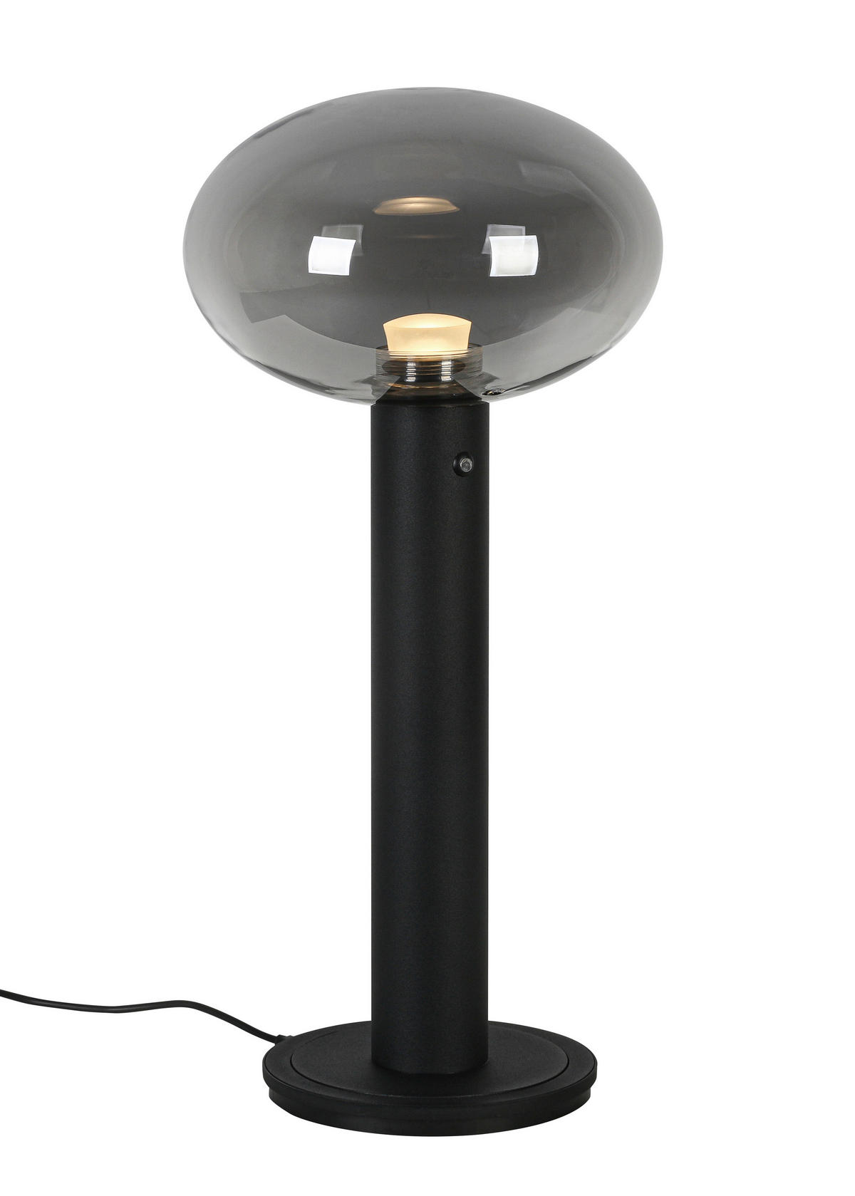 AKKU-TISCHLEUCHTE 20/42 cm  - Chromfarben/Schwarz, Design, Glas/Kunststoff (20/42cm) - Dieter Knoll