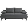 BOXSPRINGSOFA in Webstoff Dunkelgrau  - Dunkelgrau/Schwarz, Konventionell, Textil/Metall (204/93/100cm) - Livetastic