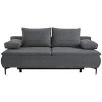 BOXSPRINGSOFA in Webstoff Dunkelgrau  - Dunkelgrau/Schwarz, Konventionell, Textil/Metall (204/93/100cm) - Livetastic