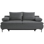 BOXSPRINGSOFA Webstoff Dunkelgrau  - Dunkelgrau/Schwarz, KONVENTIONELL, Textil/Metall (204/93/100cm) - Novel