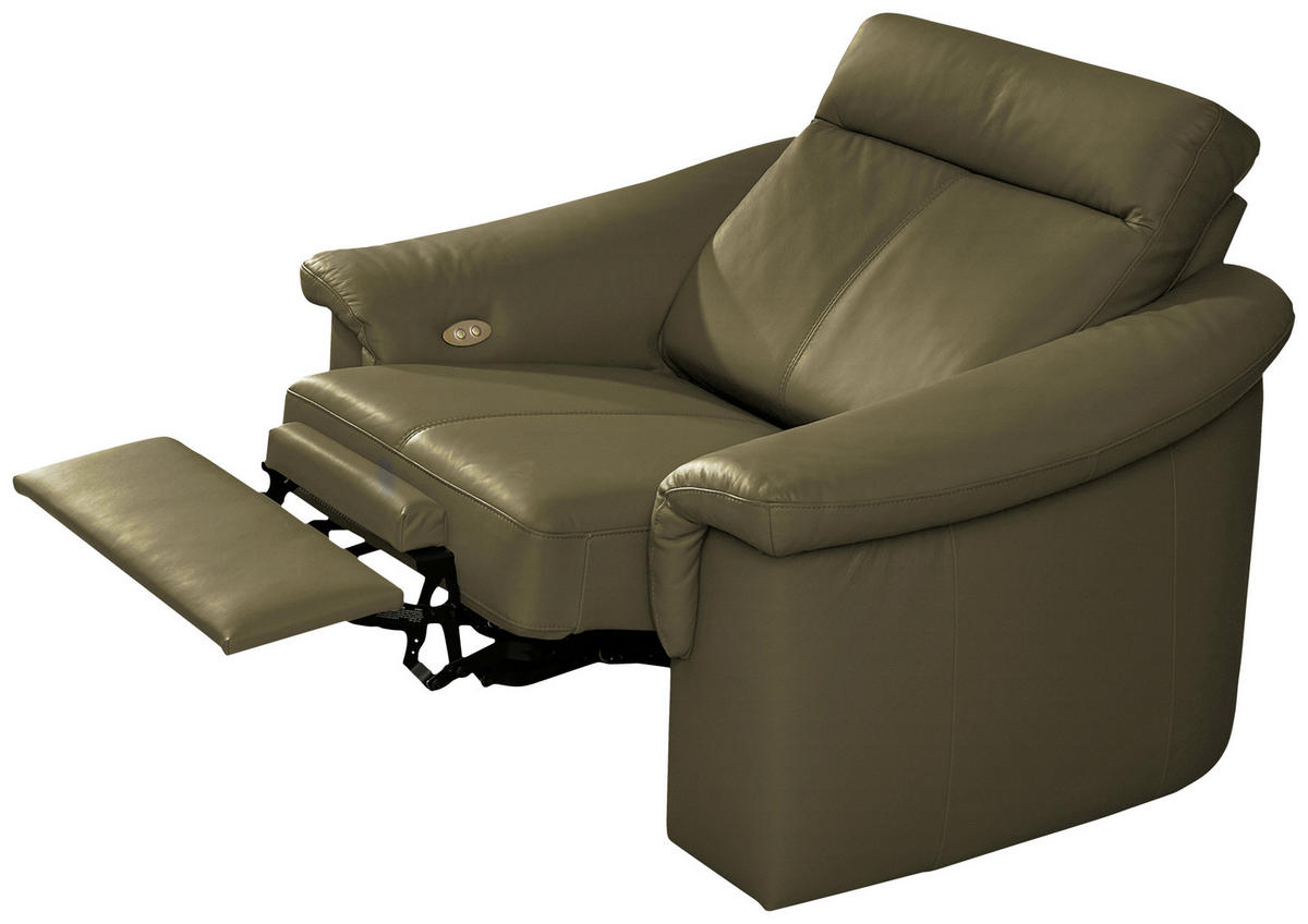TV-FOTEL - zöld, Basics, bőr (109/100/94cm) - Andante