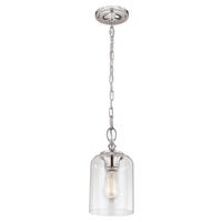 HÄNGLAMPA Hounslow 16.5/48.3 cm  - nickelfärgad, Romantik / Lanthus, metall/glas (16.5/48.3cm) - Elstead Lighting