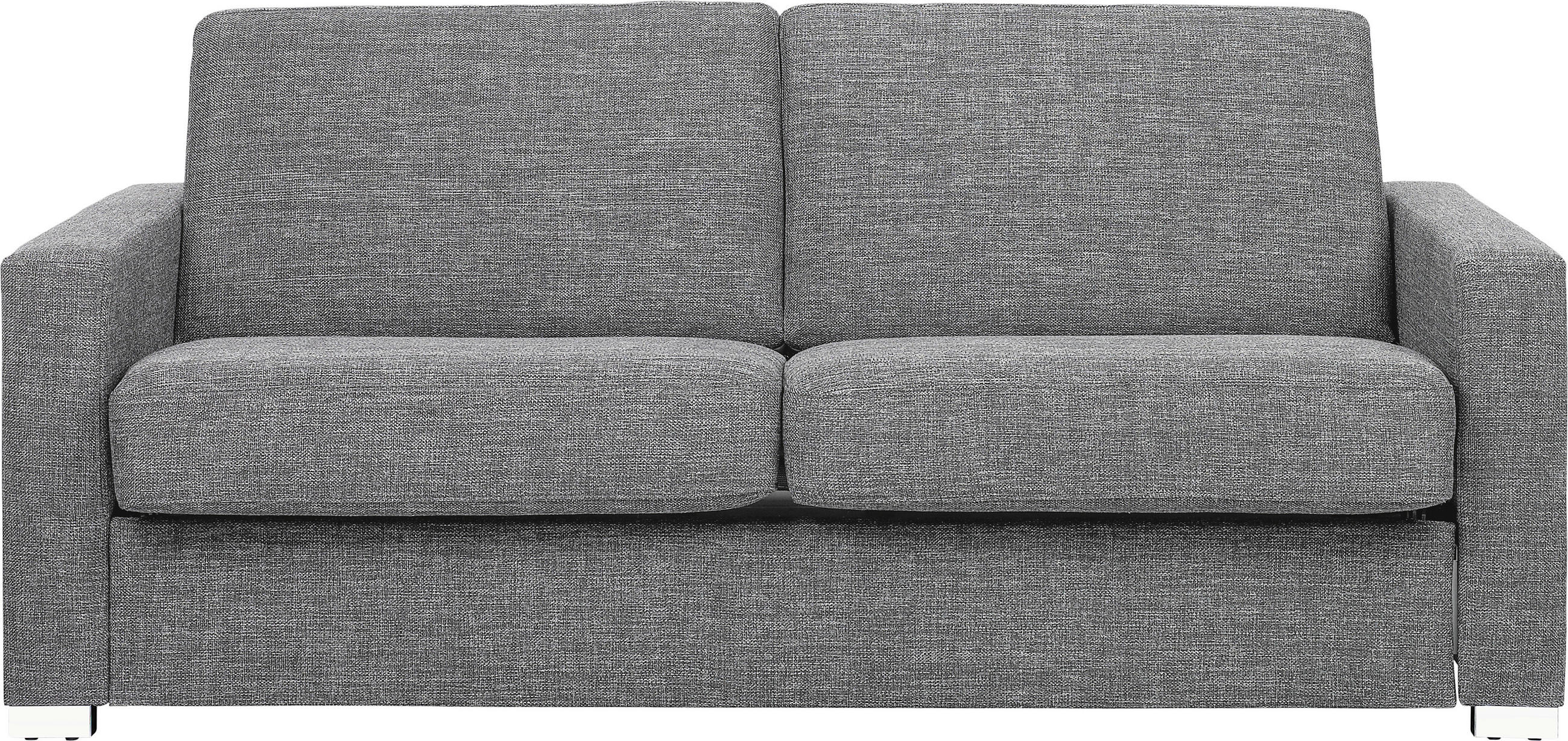 SCHLAFSOFA Textil Hellgrau  - Chromfarben/Hellgrau, Konventionell, Textil/Metall (188/86/97cm) - Novel