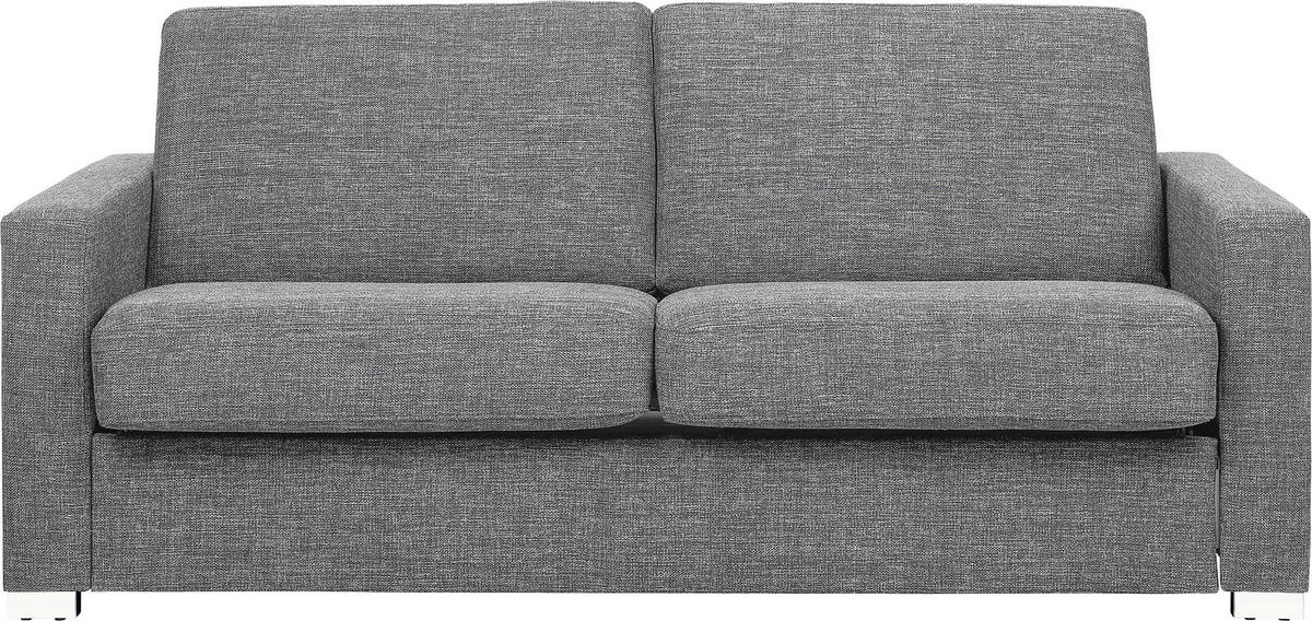 SCHLAFSOFA Flachgewebe Hellgrau  - Chromfarben/Hellgrau, KONVENTIONELL, Textil/Metall (188/86/97cm) - Novel