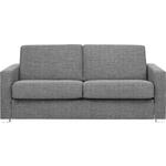 SCHLAFSOFA  in Flachgewebe Hellgrau  - Chromfarben/Hellgrau, KONVENTIONELL, Textil/Metall (188/86/97cm) - Novel