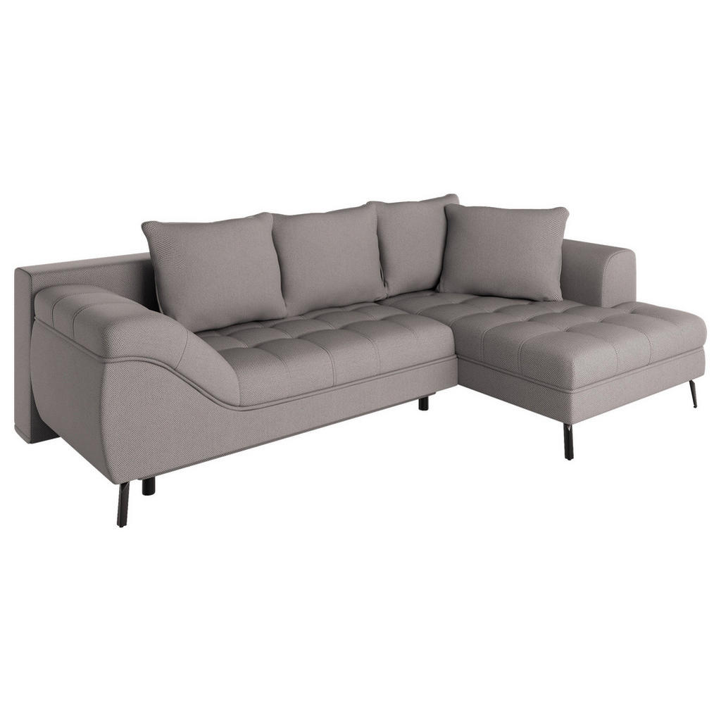 Thumbnail - Stylife Ecksofa, Graubraun, Textil, 3-Sitzer, Füllung: Schaumstoffflocken,Schaumstoffflocken, Ottomane rechts, L-Form, 2...
