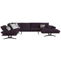 WOHNLANDSCHAFT  in Echtleder Violett  - Violett/Schwarz, Natur, Leder/Metall (217/359/155cm) - Dieter Knoll