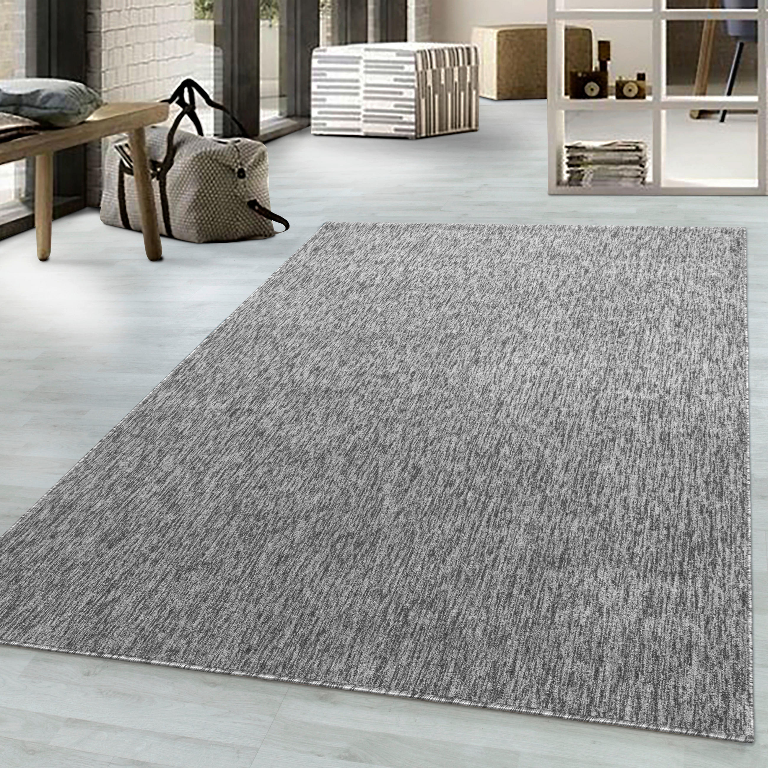 FLACHWEBETEPPICH 240/340 cm Nizza 1800 Hellgrau Hellgrau, Cappuccino  - Hellgrau/Cappuccino, KONVENTIONELL, Textil (240/340cm)