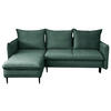 ECKSOFA Mintgrün Flachgewebe  - Schwarz/Mintgrün, Design, Holz/Kunststoff (170/235cm) - MID.YOU