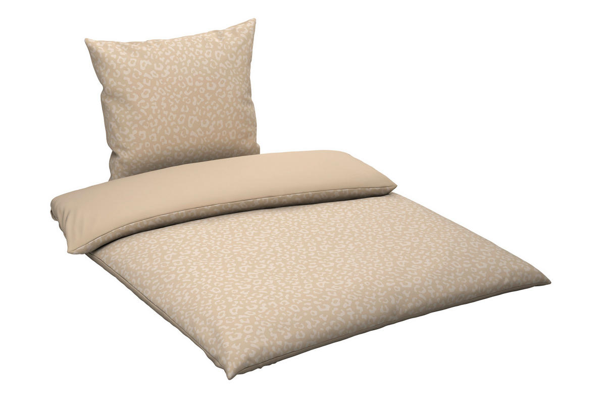 Bettwäsche 2er Set Samt, Flachgewebe 155/220 cm  - Beige, Design, Textil (155/220cm) - Esposa