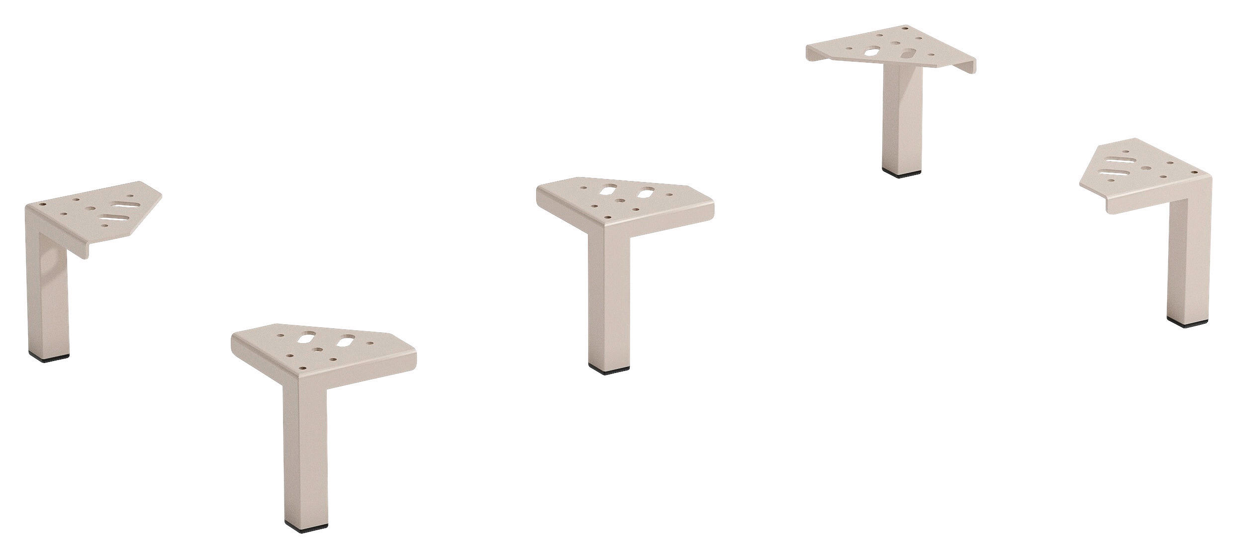 FUßSET 10,5/13/10,5 cm  - Kaschmir, Design, Metall (10,5/13/10,5cm) - Xora