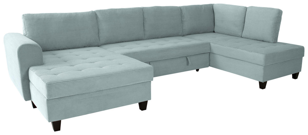 WOHNLANDSCHAFT MORITZ Graugrün Cord  - Graugrün, Trend, Textil (155/324/178cm) - P & B