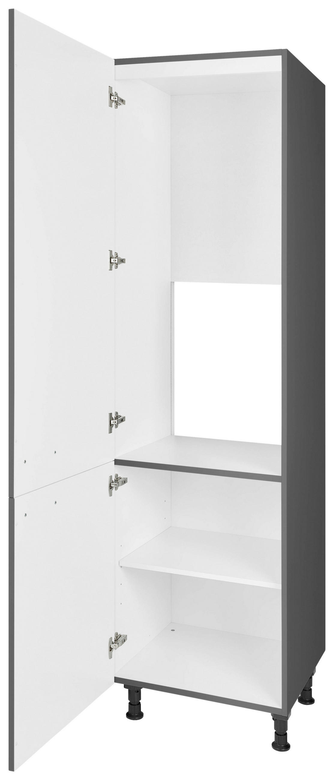 GERÄTEUMBAUSCHRANK 60/216,6/58 cm  in Schieferfarben  - Schieferfarben/Edelstahlfarben, MODERN, Holzwerkstoff/Metall (60/216,6/58cm) - Nobilia