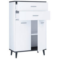 HIGHBOARD 60/97/28 cm  - Eiche dunkel/Weiss, Modern, Holzwerkstoff/Metall (60/97/28cm) - MID.YOU