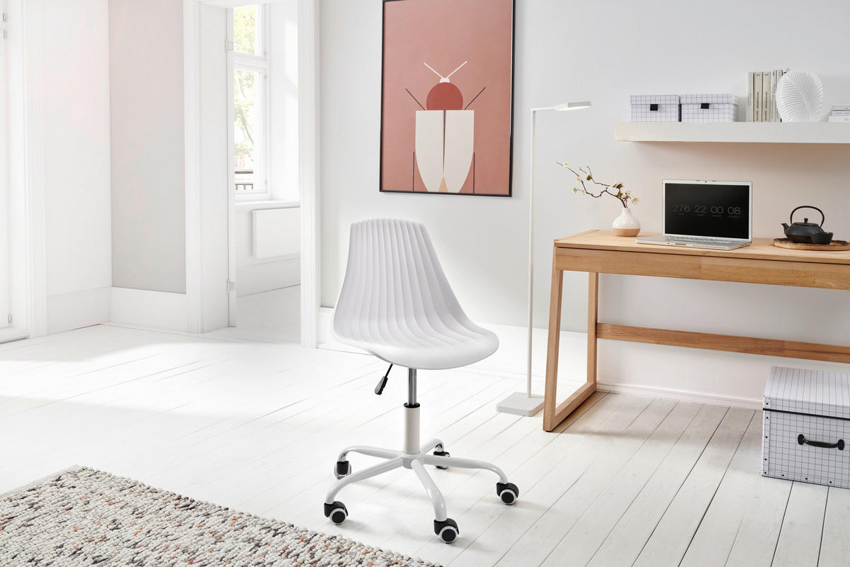 DREHSTUHL  in Weiss  - Weiss, Lifestyle, Kunststoff/Metall (44/75-85/56cm) - Livetastic