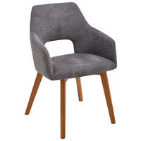 ARMLEHNSTUHL  in Webstoff  - Eichefarben/Anthrazit, Design, Holz/Textil (57/84/57cm) - Voleo