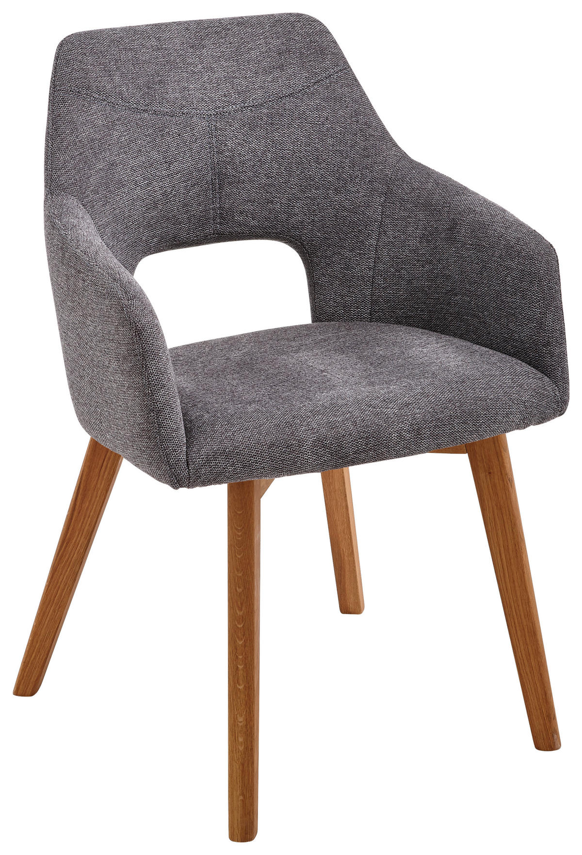 ARMLEHNSTUHL  in Webstoff  - Eichefarben/Anthrazit, Design, Holz/Textil (57/84/57cm) - Voleo