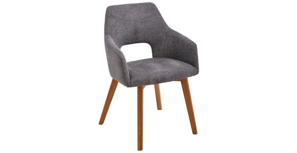 ARMLEHNSTUHL  Stoffauswahl, Typenauswahl Webstoff  - Eichefarben/Anthrazit, Design, Holz/Textil (57/84/57cm) - Voleo