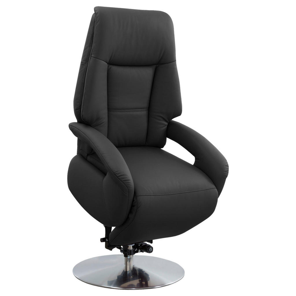Thumbnail - Sit & More Relaxsessel, Schwarz, Leder, Echtleder, Nappaleder, 74x111x77 cm, Goldenes M, Made in Europe, DGM-Klimapakt, ...
