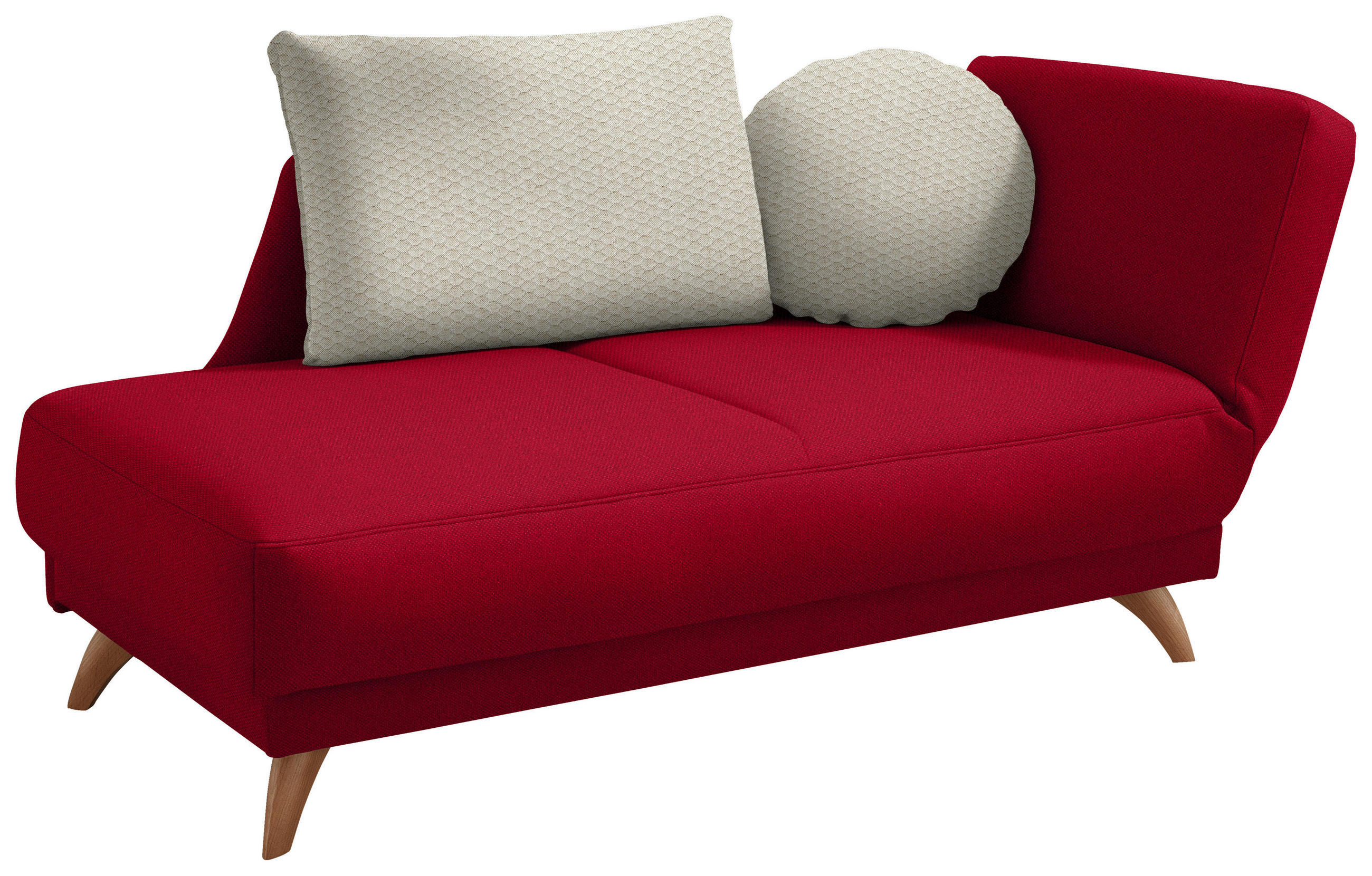 RÉCAMIERE in Flachgewebe Rot  - Beige/Rot, Design, Holz/Textil (205/87/94cm) - Bali