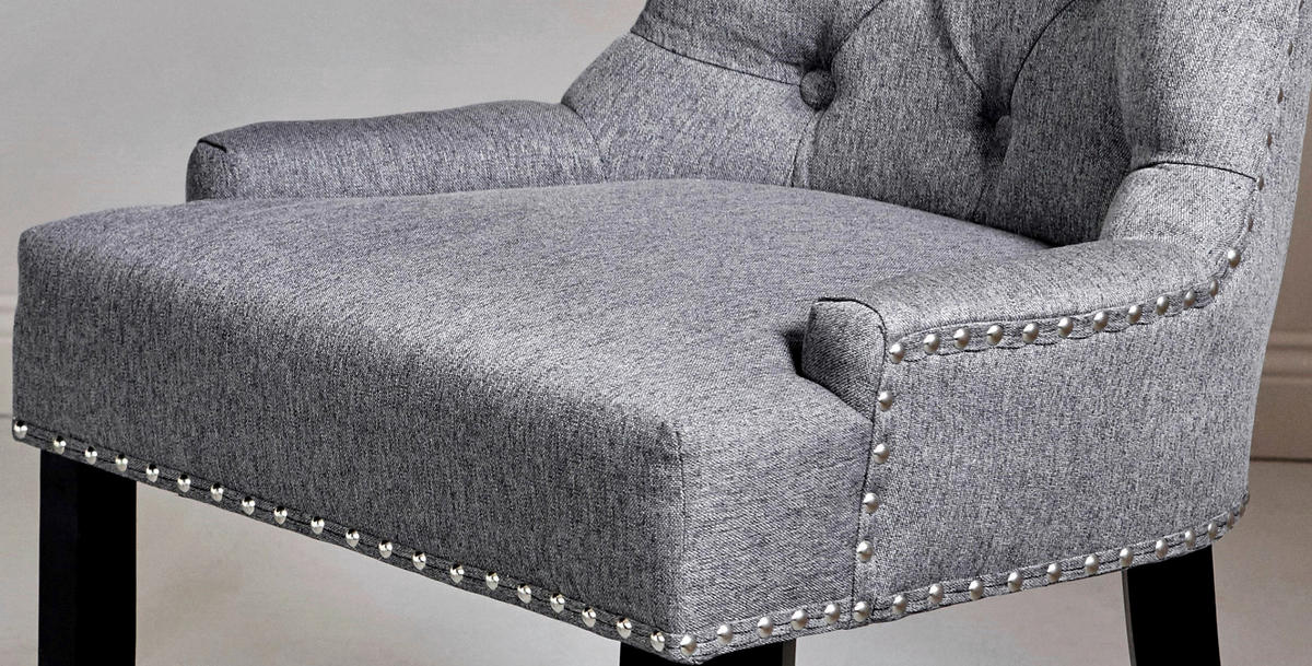 STUHL  in Webstoff  - Schwarz/Grau, Modern, Holz/Textil (56/62,5/91cm) - Livetastic