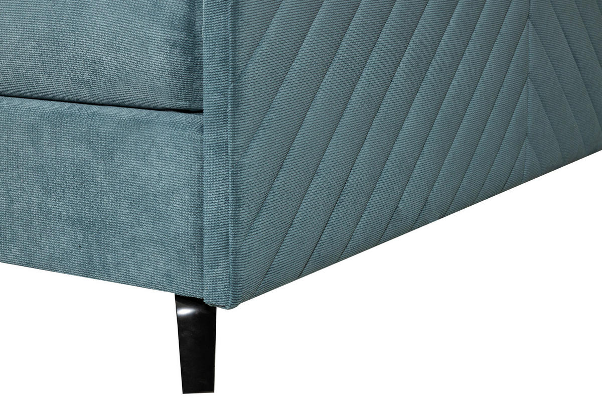BOXSPRINGBETT 160/200 cm  in Petrol  - Petrol/Schwarz, Design, Textil/Metall (160/200cm) - Esposa