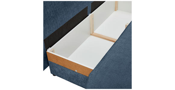 SCHLAFSOFA Chenille Blau - Blau/Schwarz, KONVENTIONELL, Holz/Textil (212/97/105cm) - Carryhome