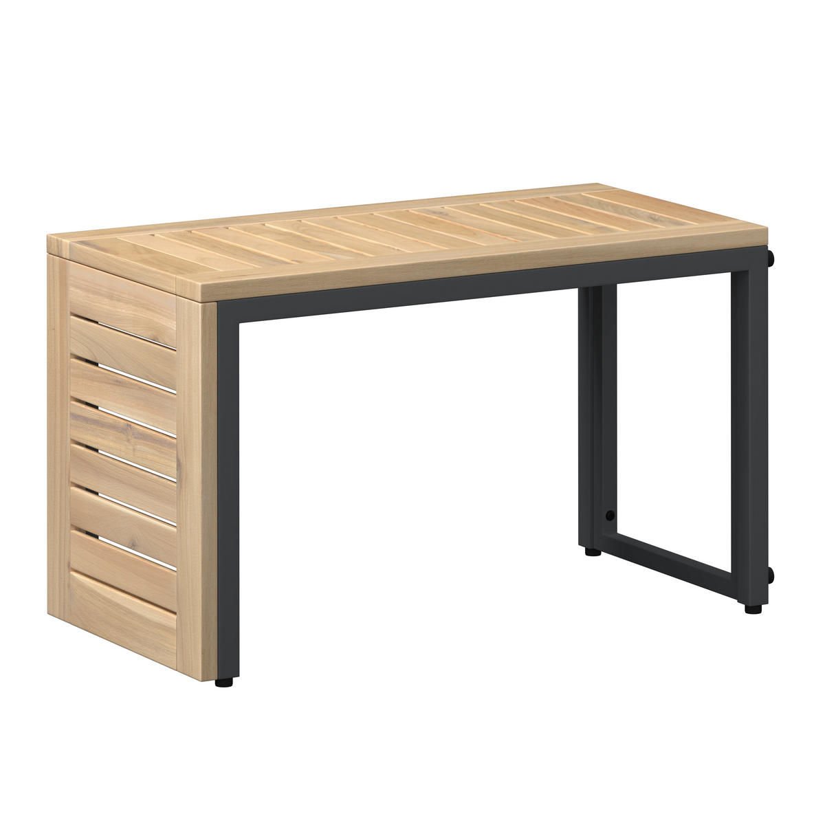 LOUNGEGARNITUR 219/142 cm Akazie massiv Carbonstahl  - Anthrazit/Hellblau, Basics, Holz/Textil (219/142cm) - Ambia Garden