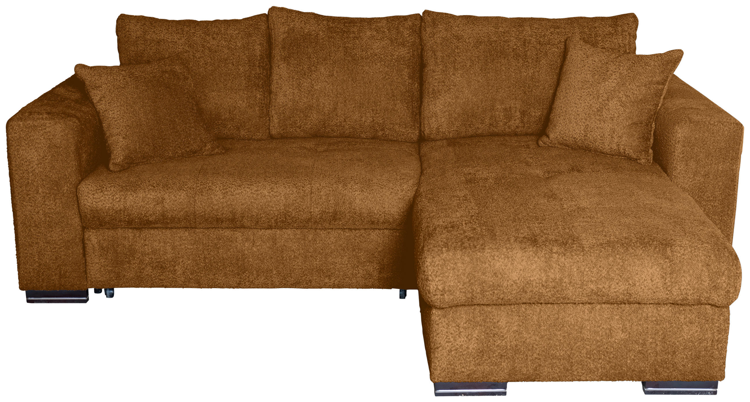ECKSOFA Goldfarben Webstoff  - Goldfarben/Braun, KONVENTIONELL, Holz/Textil (170/235cm) - Carryhome