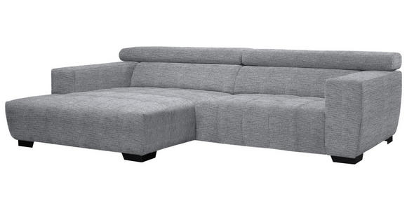 ECKSOFA in Webstoff Grau  - Schwarz/Grau, KONVENTIONELL, Textil/Metall (182/279cm) - Hom`in