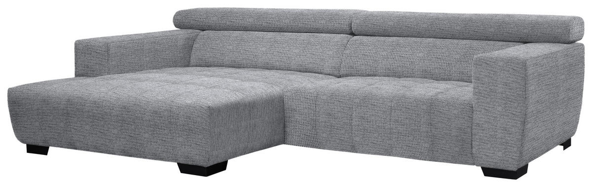 ECKSOFA in Webstoff Grau  - Schwarz/Grau, Konventionell, Textil/Metall (182/279cm) - Hom`in