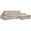 ECKSOFA in Flachgewebe Beige  294/173 cm  - Chromfarben/Beige, Design, Kunststoff/Textil (294/173cm) - Carryhome